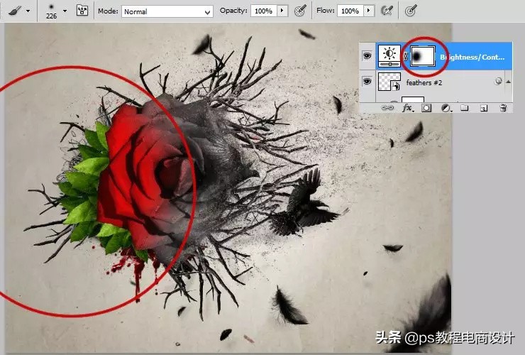 ps怎么把玫瑰变成金黄色,ps蝴蝶和鲜花合成