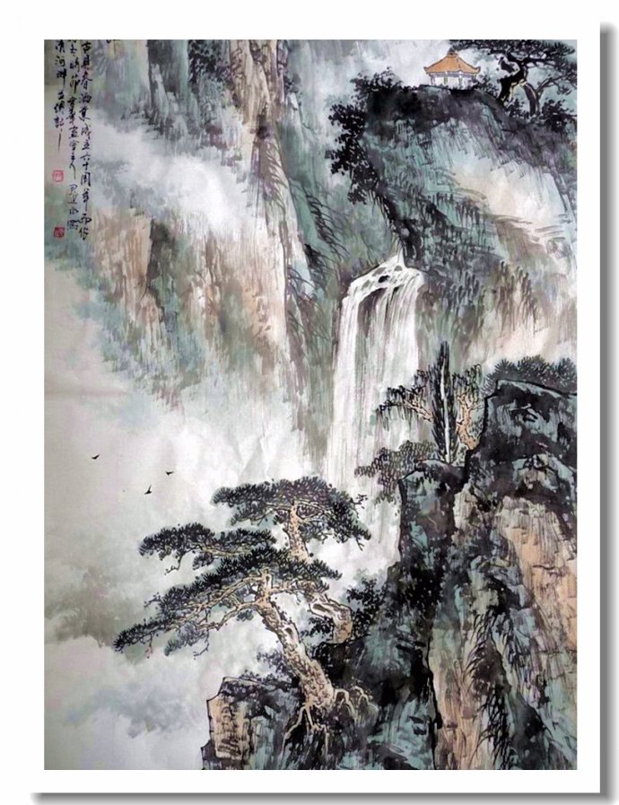 尹延水山水画作品,苏州市水墨山水画