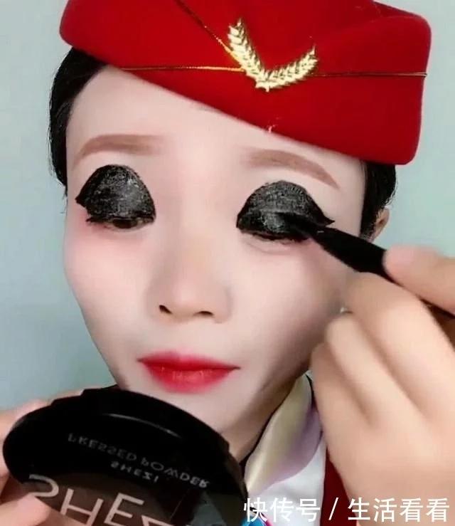 空姐妆容遭人吐槽,空姐画眼线
