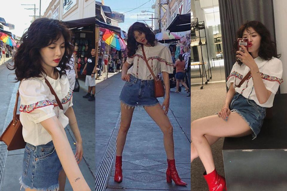 泫雅羊毛卷爆炸头,泫雅穿搭爆炸头