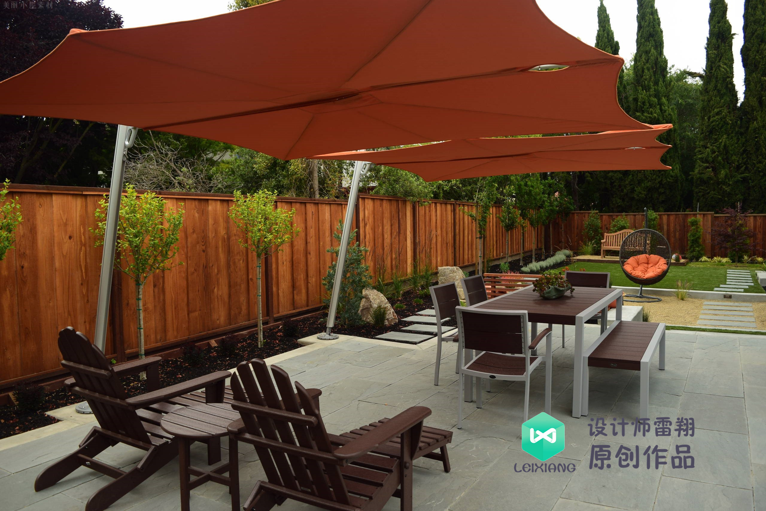 庭院防腐木颜色搭配效果图,庭院怎么铺装防腐木