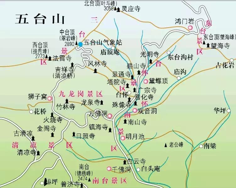 五台山免费进景点路线攻略视频,五台山旅游攻略景点地图