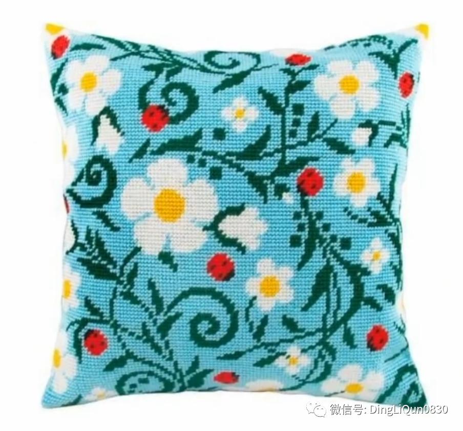 绣好的十字绣抱枕,十字绣新款圆形抱枕图案大全