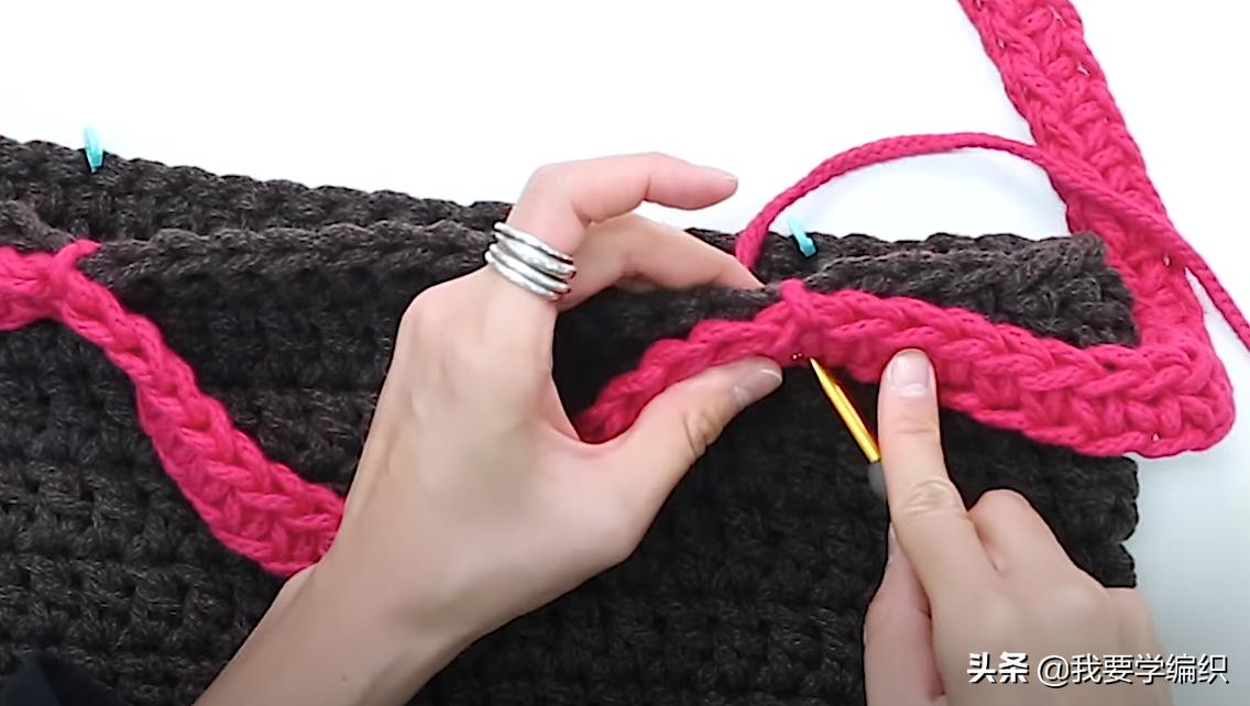 最简单钩编小包包,手工钩织迷你版手提包包编织教程