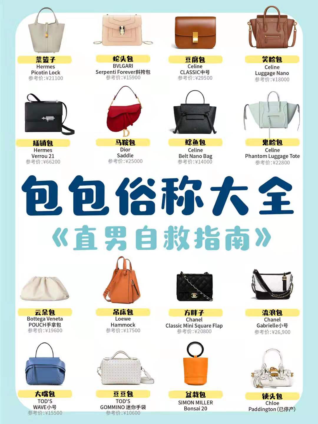 潮流包包知识干货,基础必备单品包包有哪些