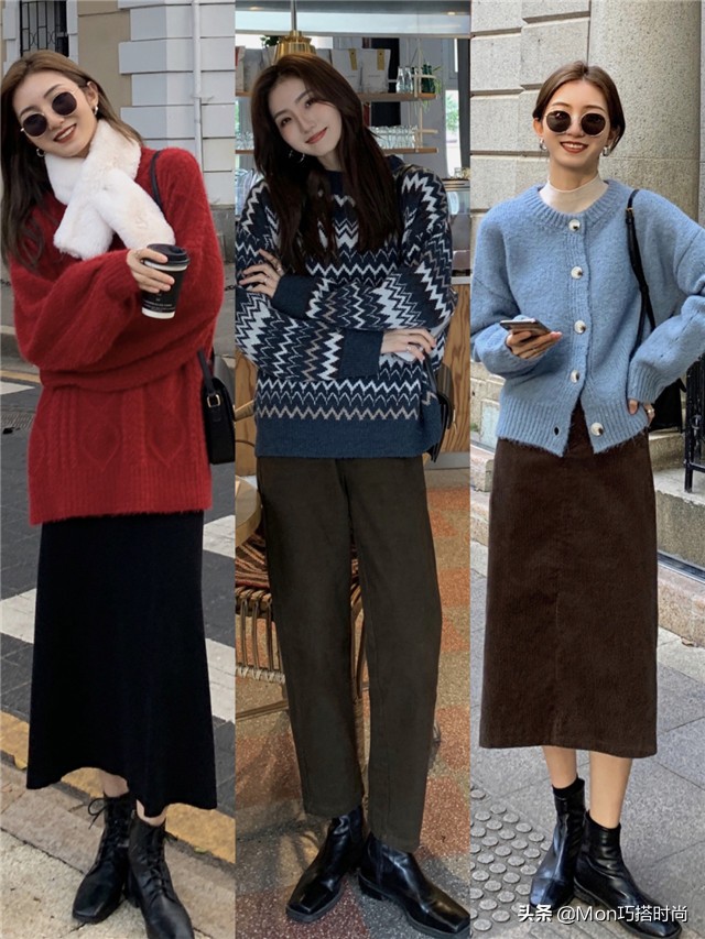 换季不知道怎么穿,毛衣穿搭韩系冬