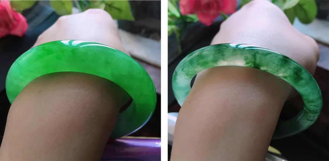 独龙玉和水沫子哪个更像翡翠,水沫子与冰种翡翠打灯对比