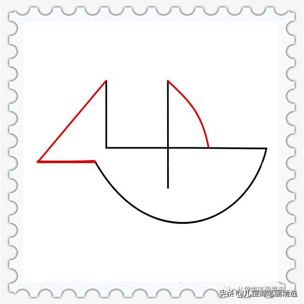 儿童简笔画精选-用数字“4”画鲨鱼（Shark）