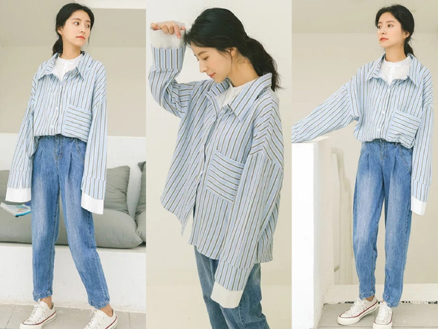 18岁青年夏长袖衬衣,高领衬衣怎么穿