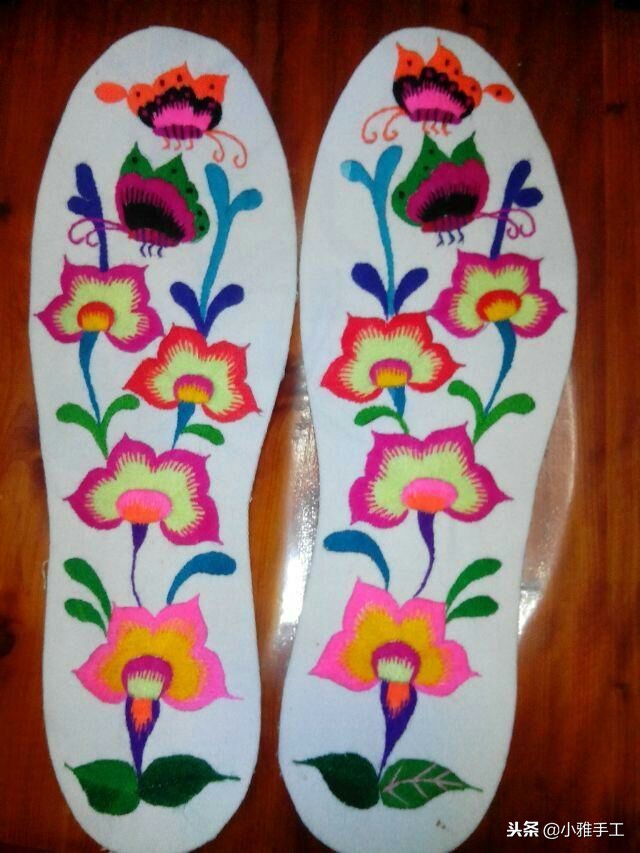 云南小巧妹自做鞋垫刺绣教程,孙姐手工刺绣鞋垫教程