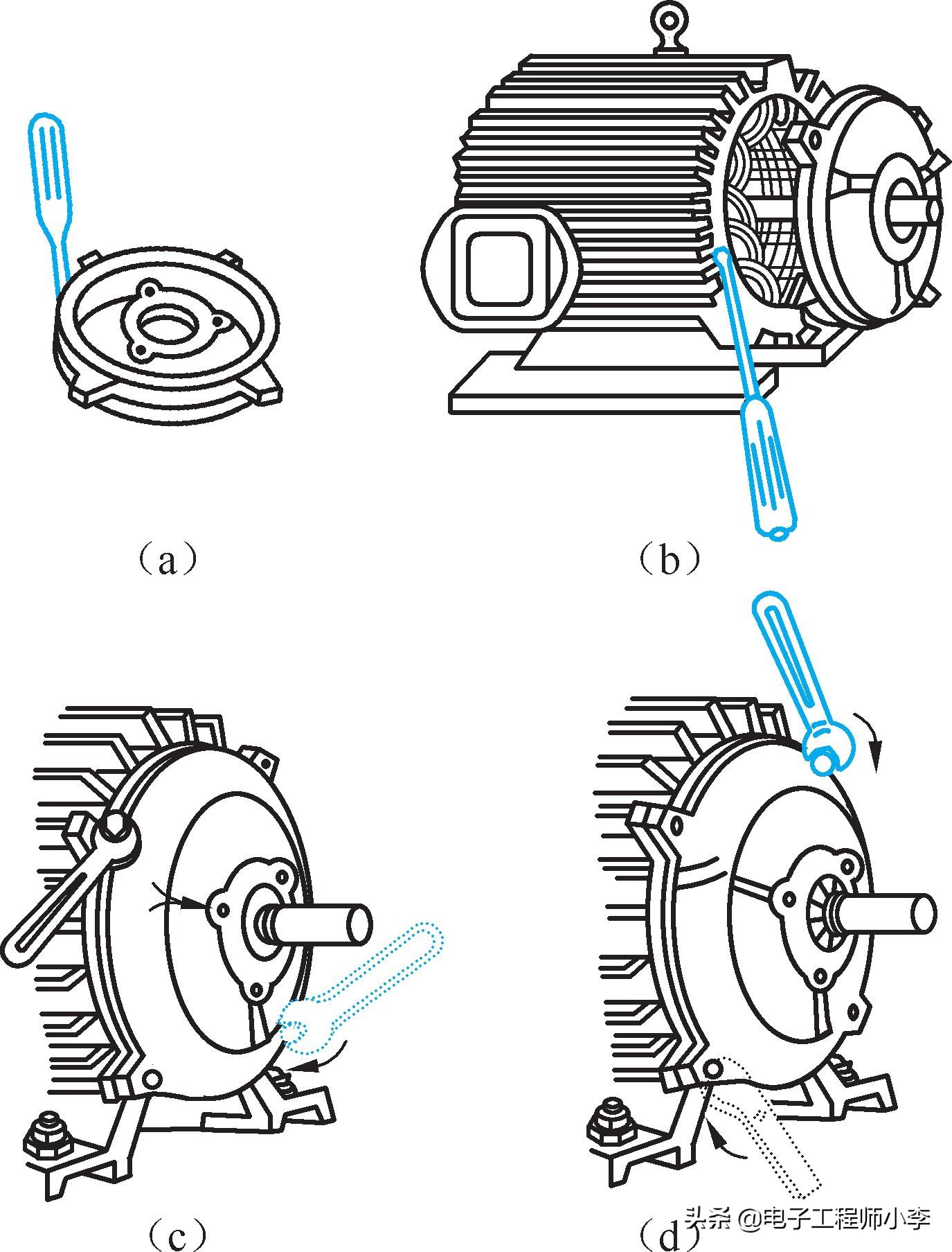 电动机皮带轮拆卸方法,电动机的拆卸和装配方法图片