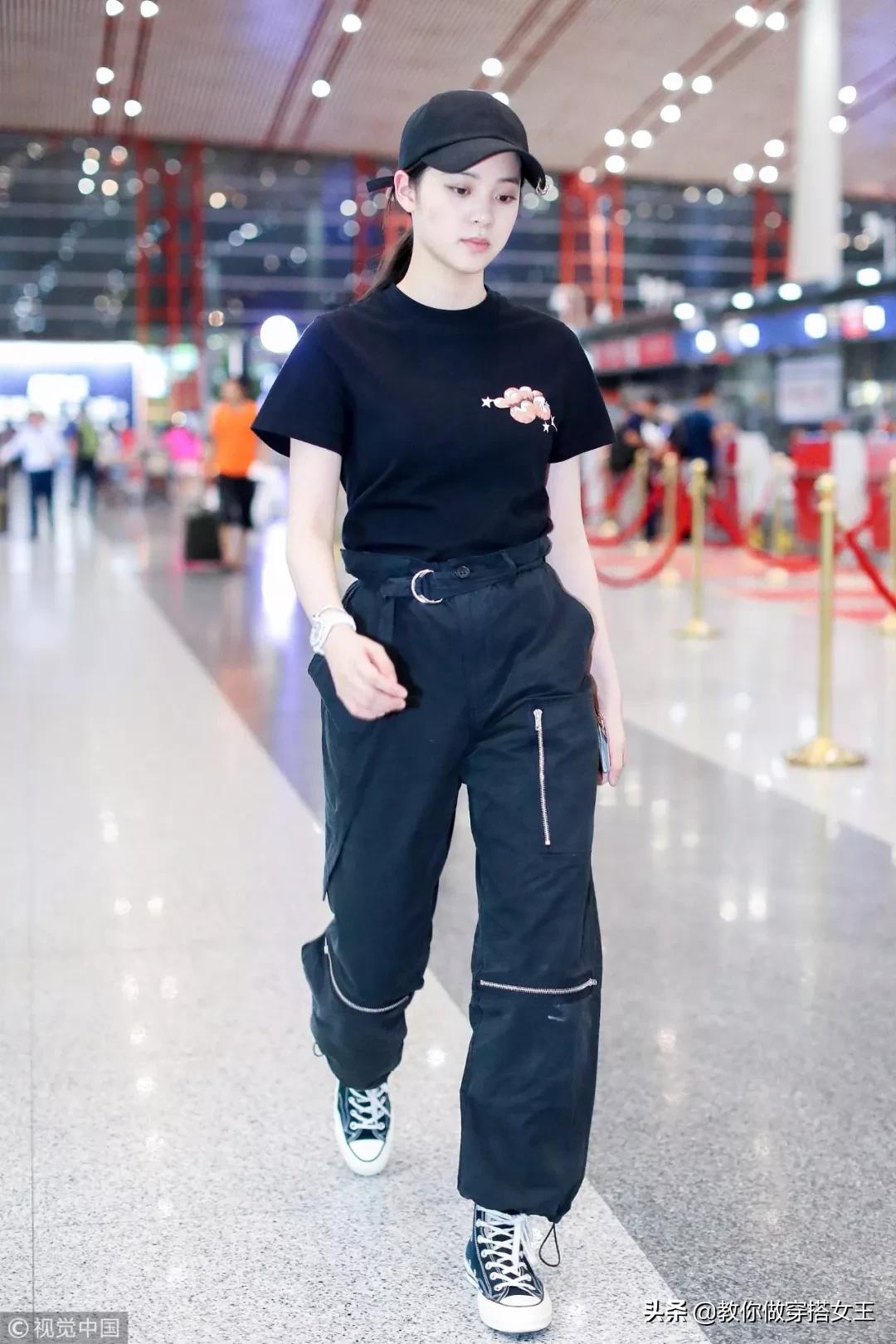 春天穿搭帆布鞋,春天倪妮穿衣搭配