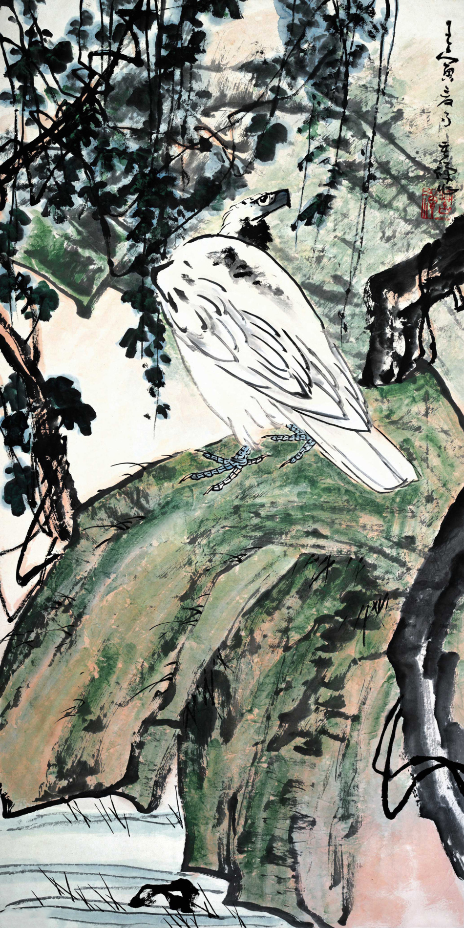 李苦禅的鹰以什么样的笔墨入画,李苦禅的鹰为什么好看