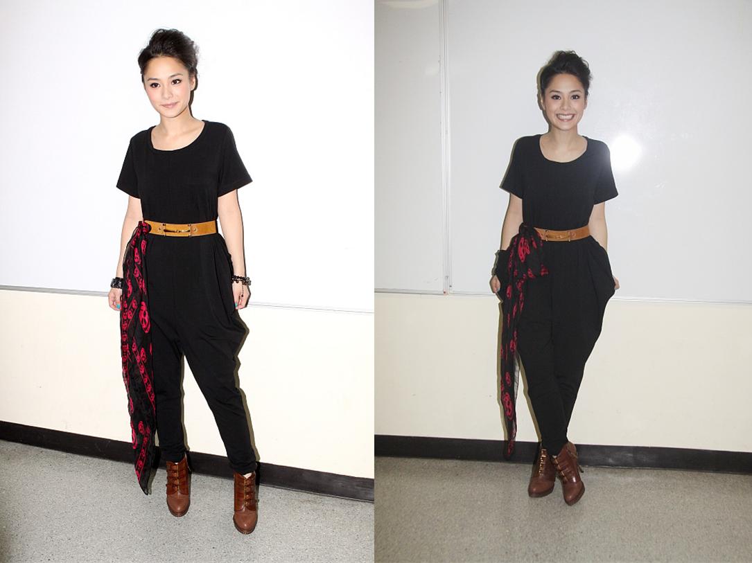 阿娇穿黑色裤子 (阿娇穿高腰裤的照片)