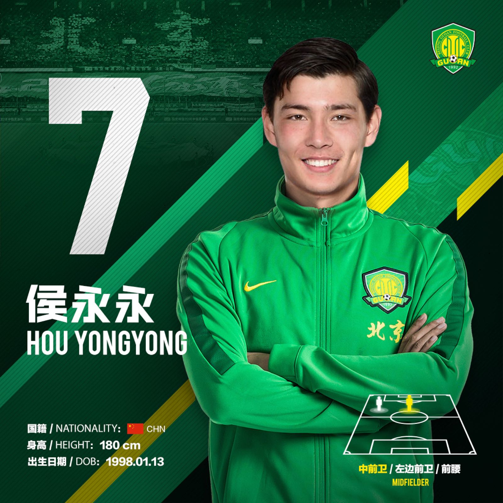 国安引援侯永永,侯永永加盟国安