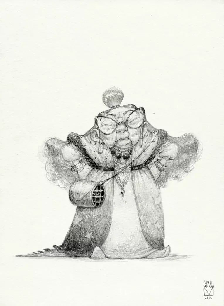 画动漫人物黑白插画素描,超级可爱的素描画