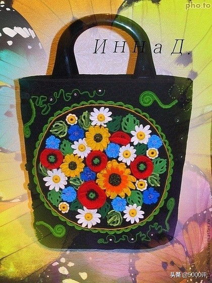 爱尔兰钩花拼出来的包包时尚大气