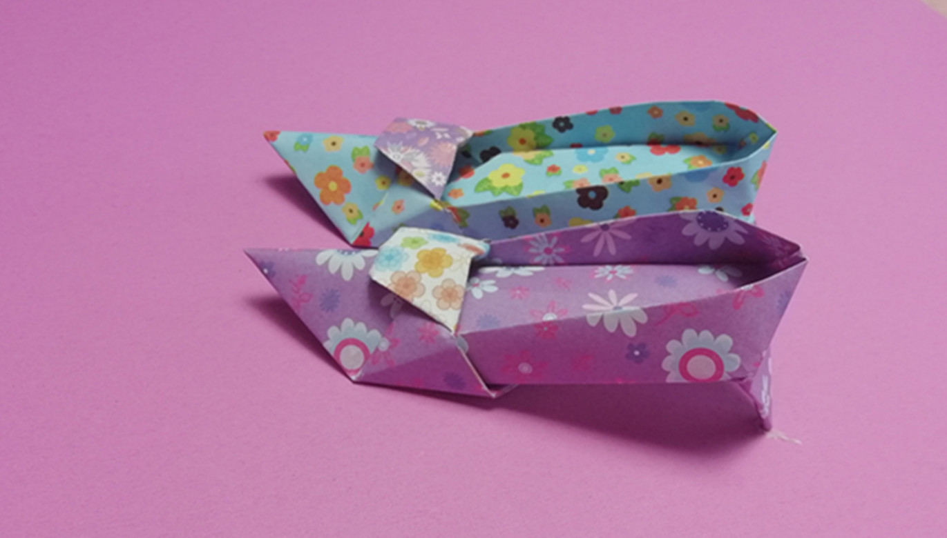 不用剪刀不用胶折纸做自行车,不用胶带不用胶水就能做出高跟鞋