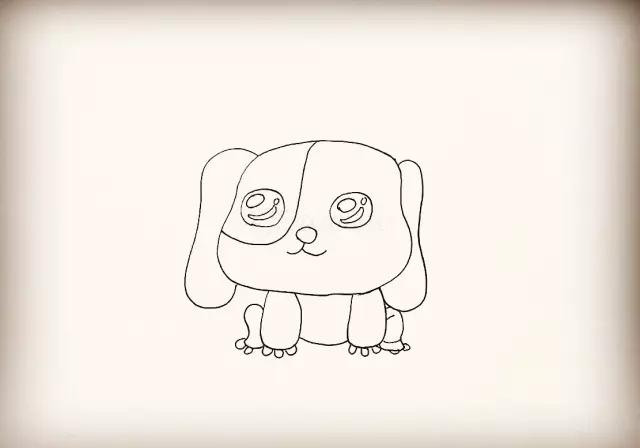 小狗简笔画ins风简单又好看图片,简单又超凶的小狗简笔画图片图文