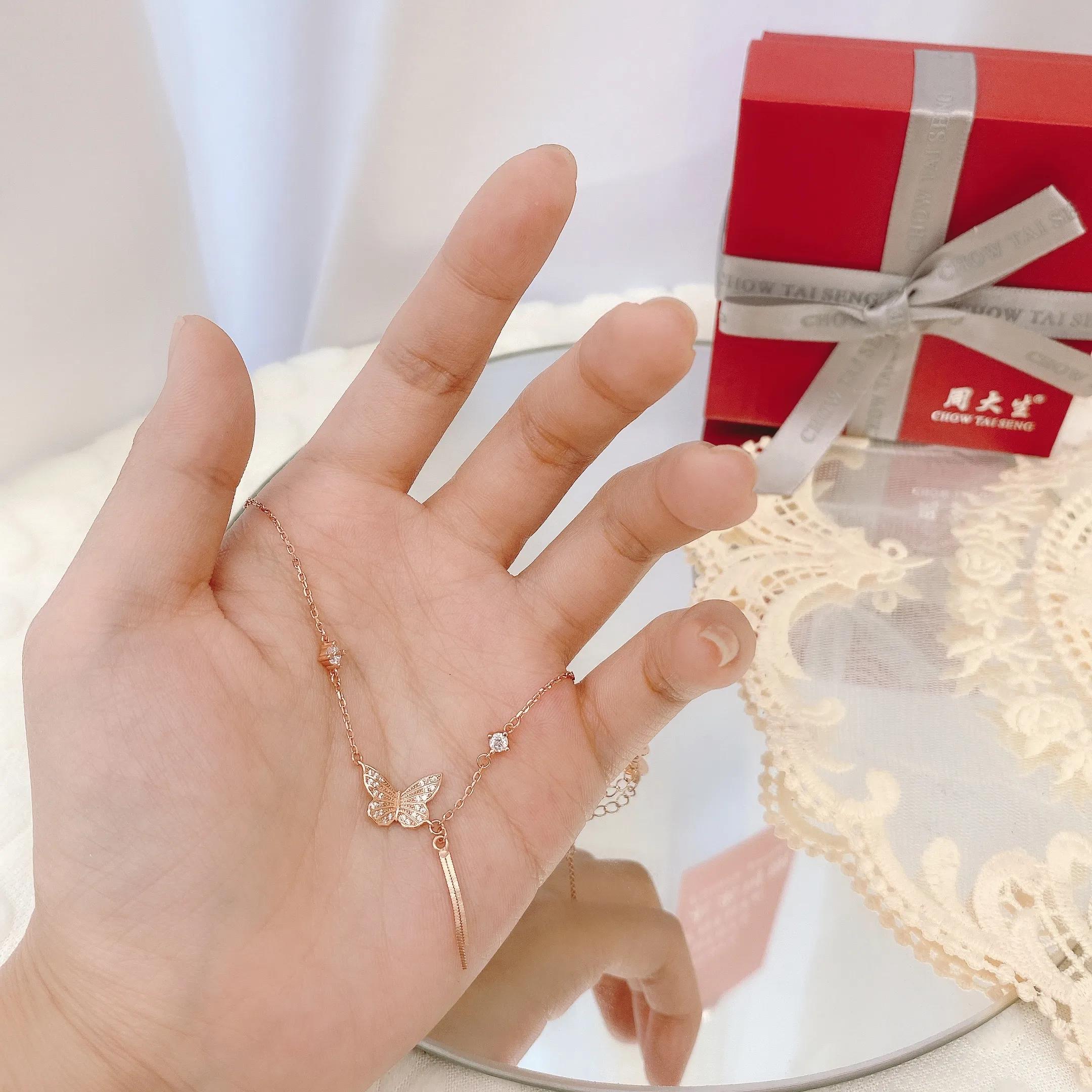 粉白珍珠流苏手链,黄金麦穗流苏手链