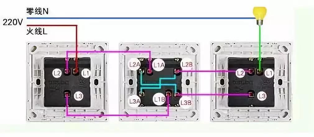声控及三个开关控制一盏灯怎么连接线路？30种常见照明控制原理图