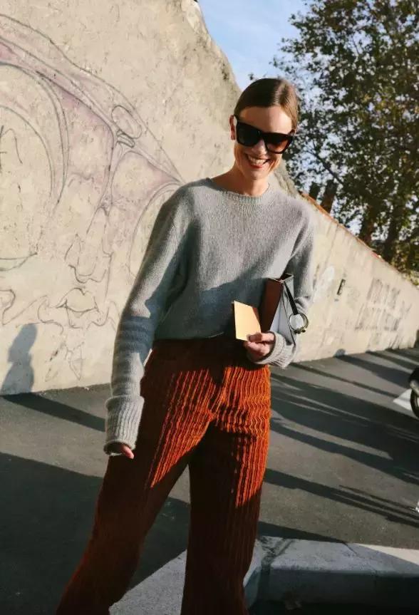 黑色阔腿裤加长版垂感慵懒风秋冬,秋冬慵懒感阔腿裤