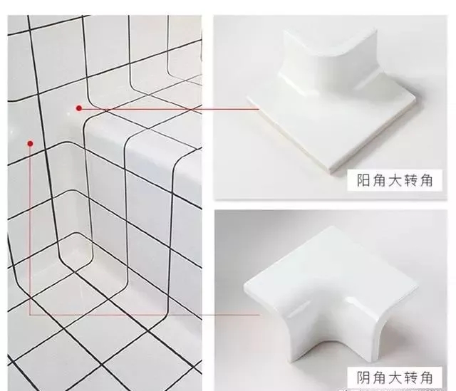 头一次见贴瓷砖不用直角收边,如今流行起这种圆角瓷砖!太美了