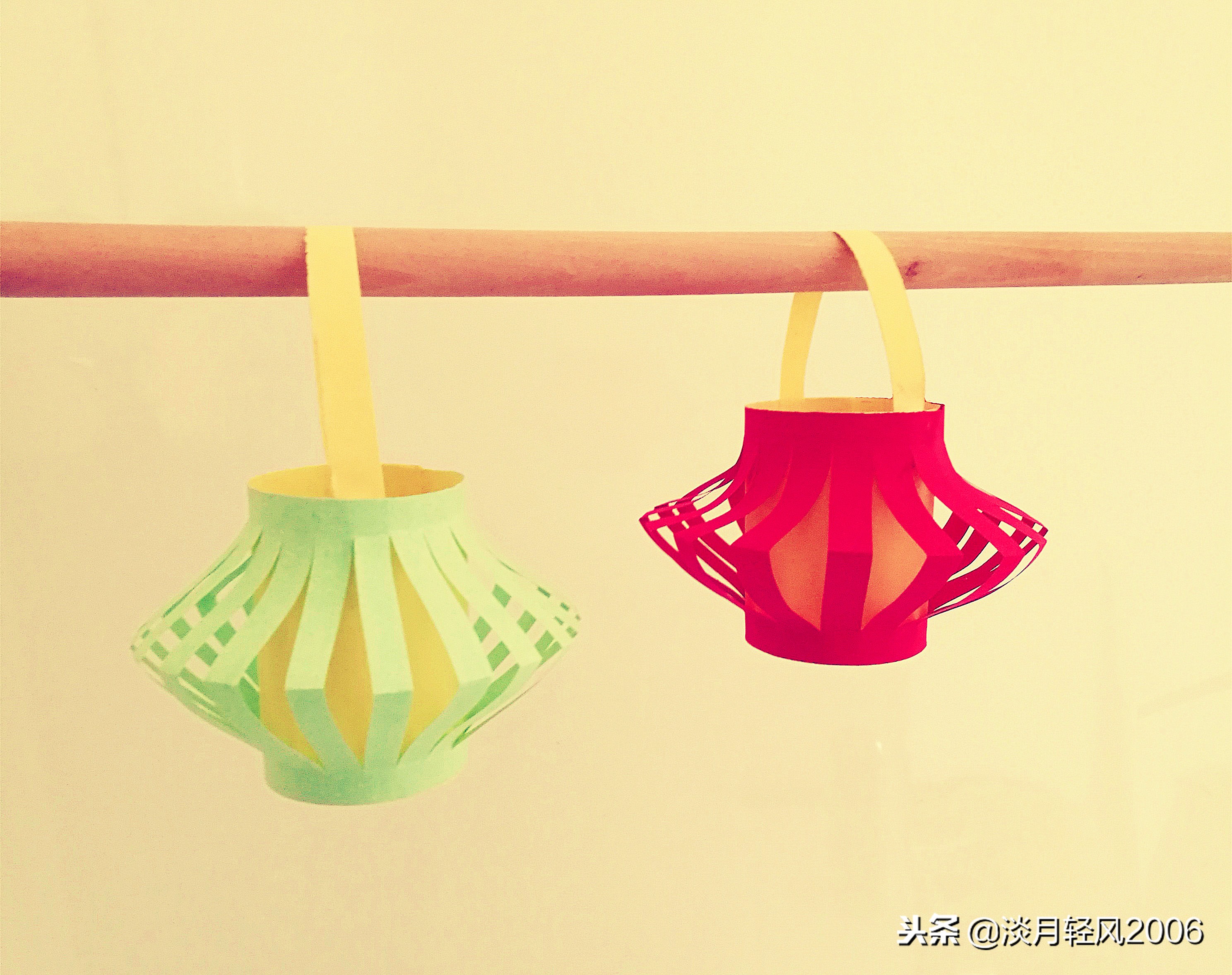 幼儿园做元旦灯笼手工简单点,大红灯笼高高挂欢欢喜喜过新年