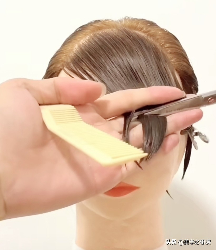 韩式斜式刘海剪发完整教程,剪发常用8种修剪发型的技巧