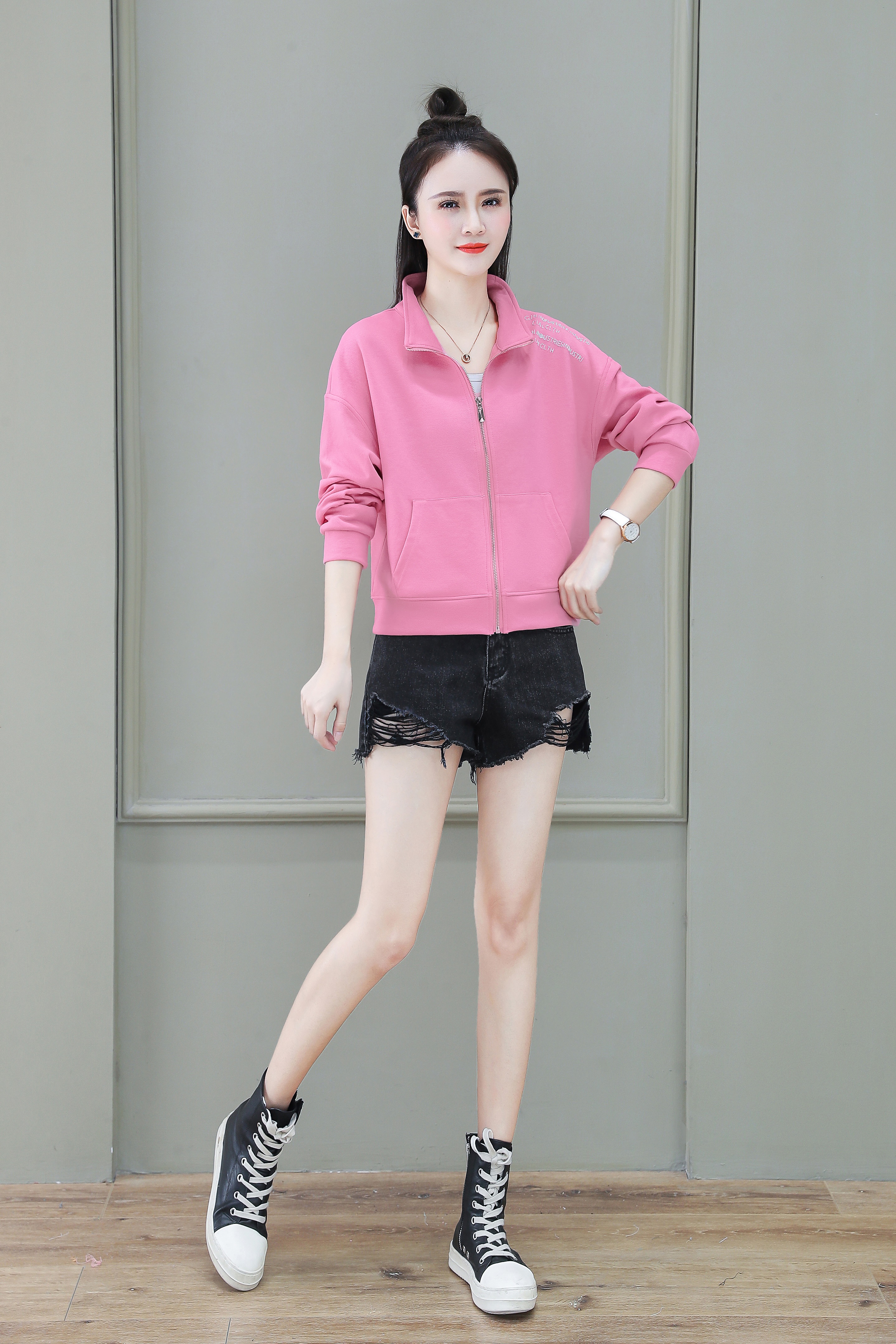 薄款卫衣女连帽夹克短款,薄款连帽卫衣外套女2022新款爆款