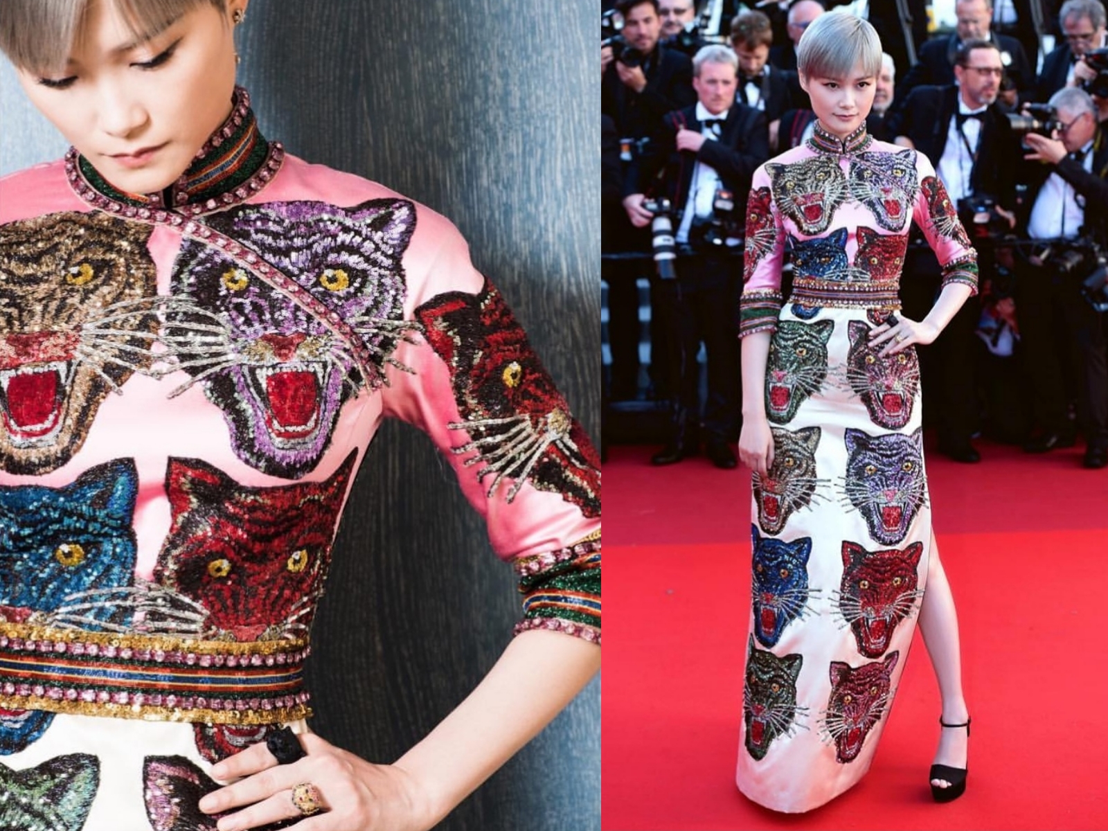 李宇春获时尚独宠,李宇春戛纳红毯gucci