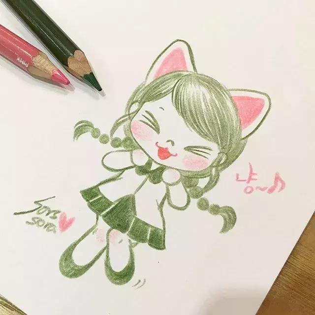 哈士奇的简笔画图片用彩铅画的,儿童彩铅简笔画6-12岁美观小人