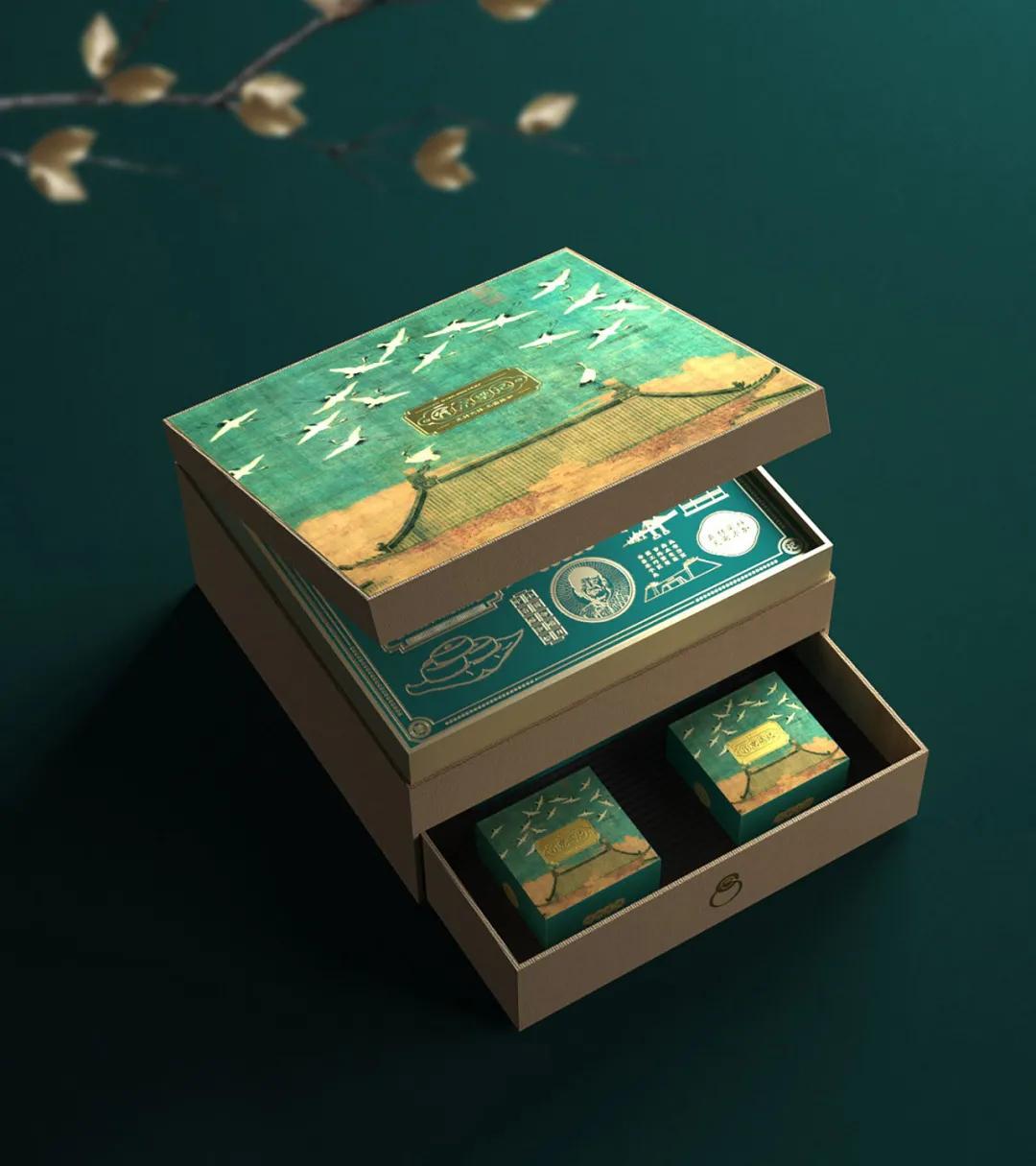 中秋月饼精美礼盒设计,最有创意的月饼包装展开图