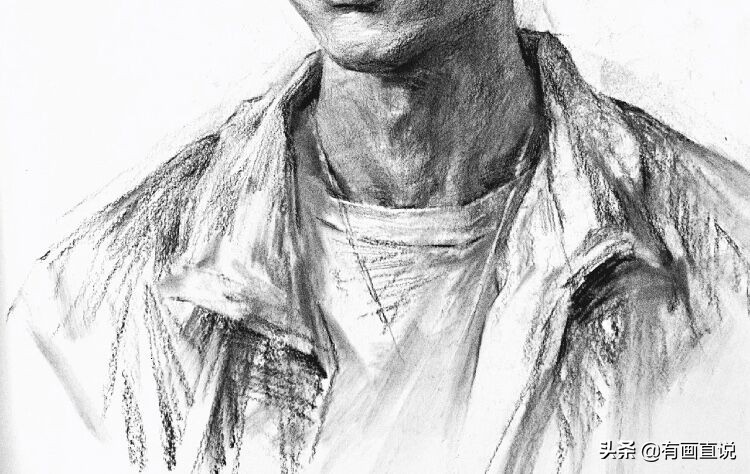 素描绘画中你容易忽略的细节，衬布和衣服的刻画，分享课程素材