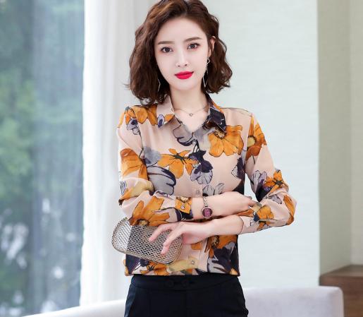 雪纺衫女款2022款高端款40岁,40岁微胖女人雪纺衫