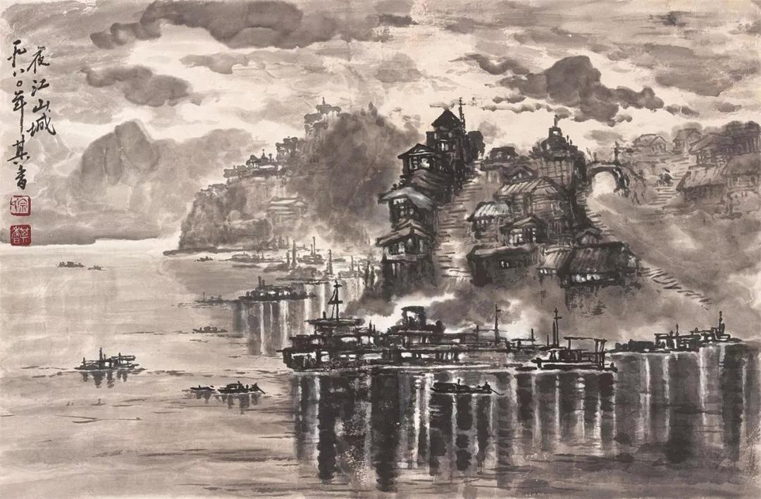 水墨画夜景欣赏,画夜景最好的中国画