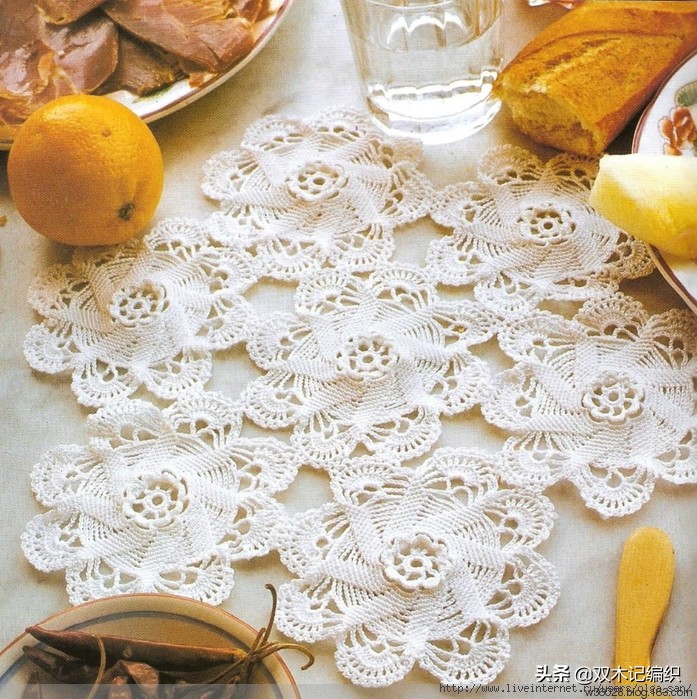 洛可可风蕾丝古典钩针桌布,钩针编织蕾丝长方形沙发巾图解