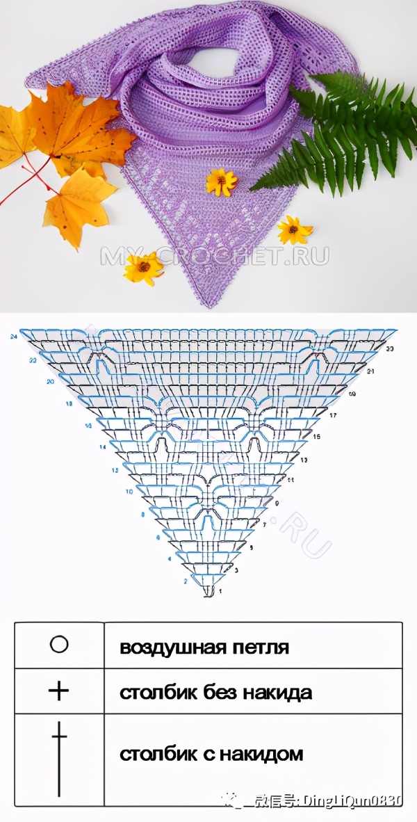 钩针钩贵夫人披肩最新花样图解,钩针夏河颜半圆形披肩图解