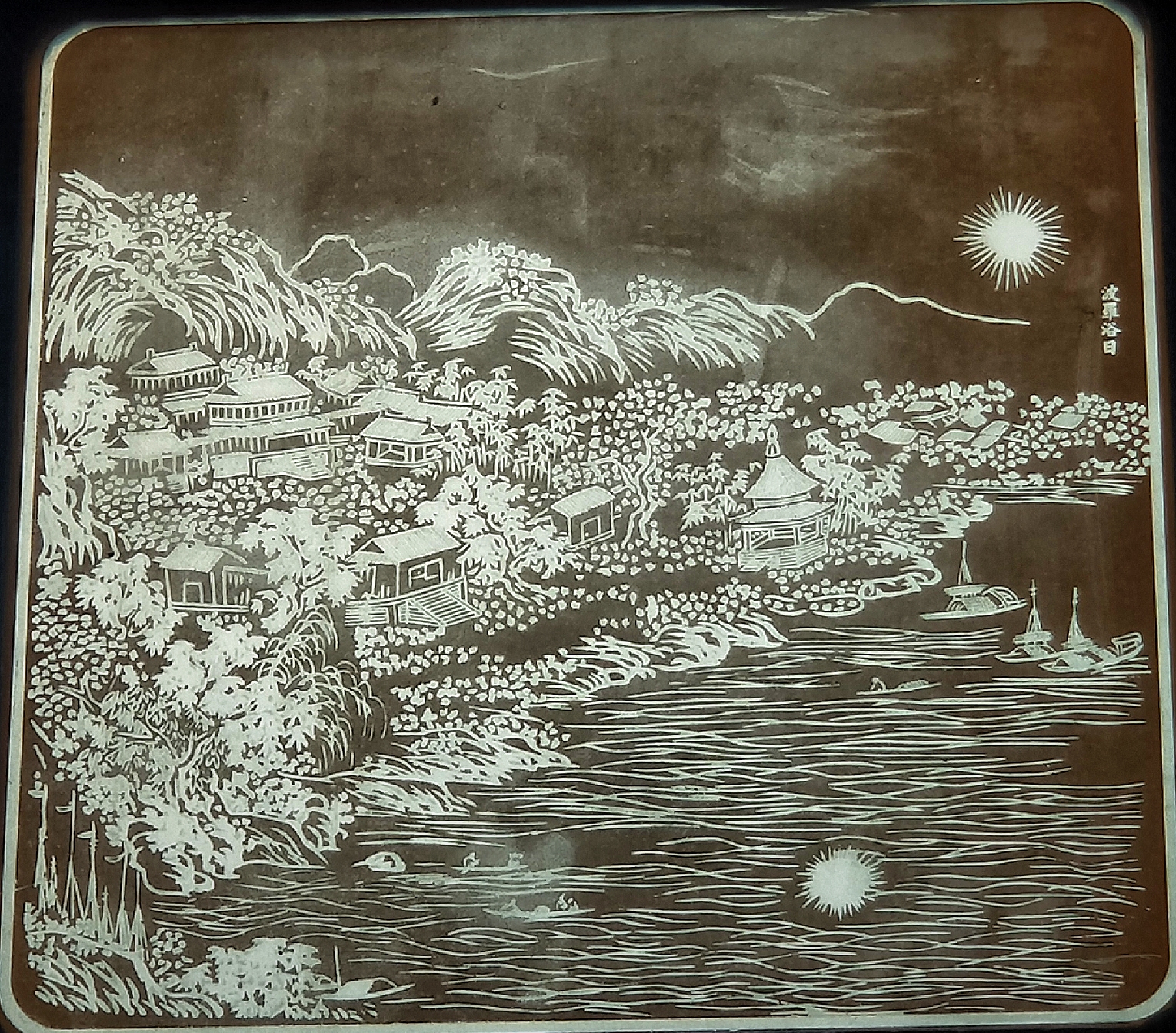 羊城八景彩色玻璃,顺德清晖园羊城八景图片