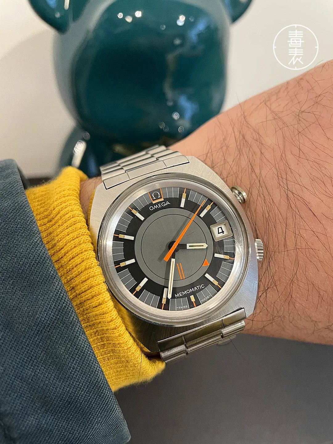 omega纯铜带钻钟表,闹铃手表机械表