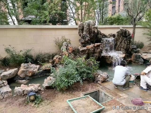 庭院假山瀑布造景,庭院假山瀑布的制作方法