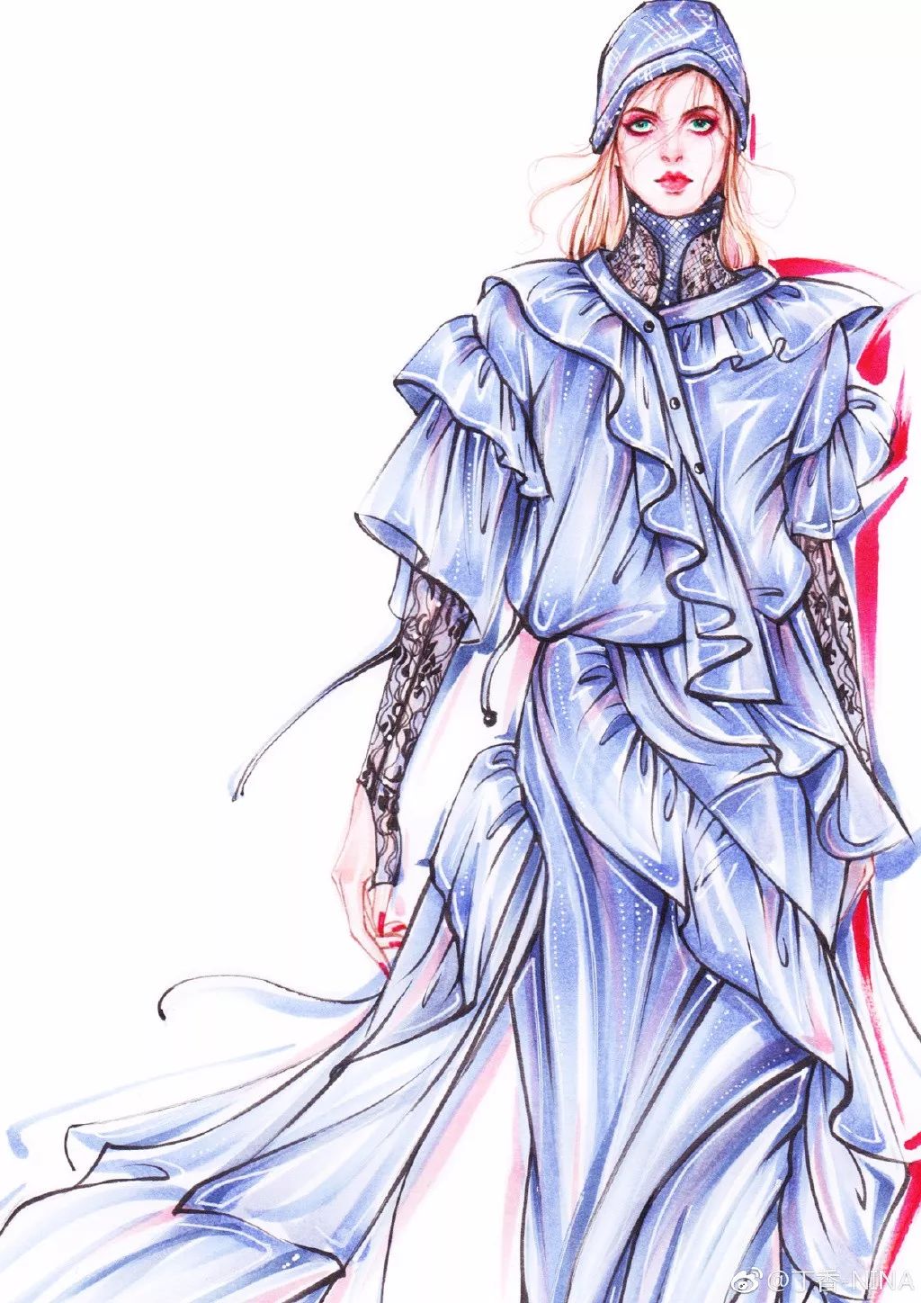 怎么用马克笔和彩铅画四大美人,马克笔与彩铅结合画法