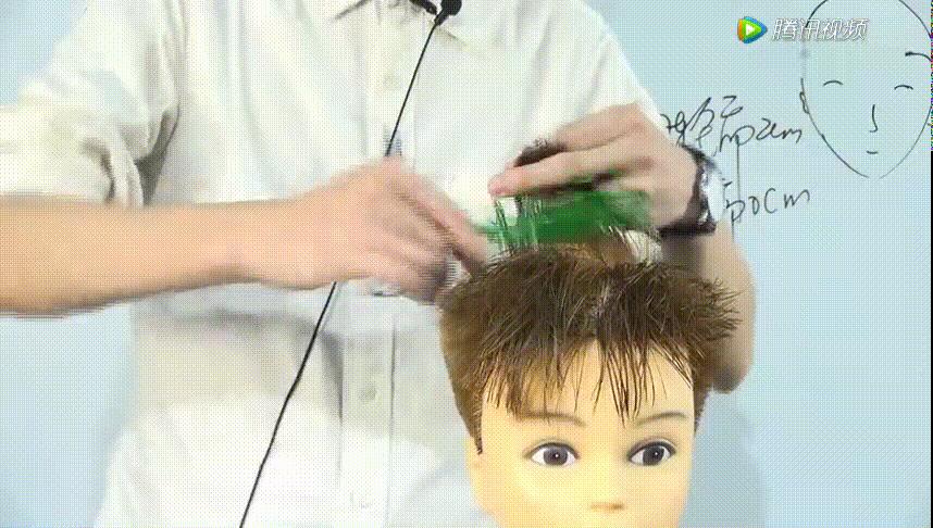 侧背头男发型剪发教程手法,韩式男士飞机头吹风教程