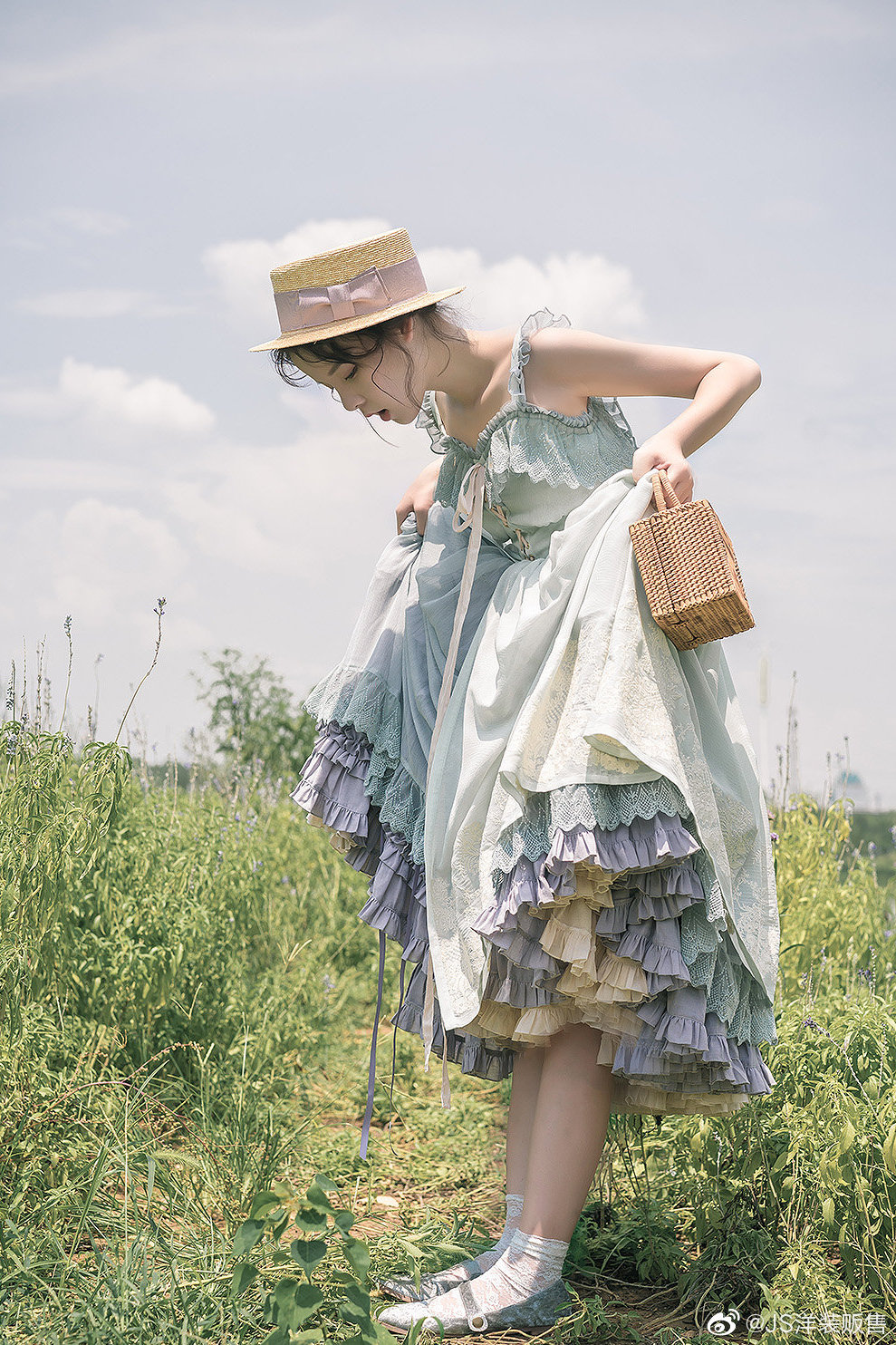 显瘦蓝色lolita夏季,好看显白凉快的lolita