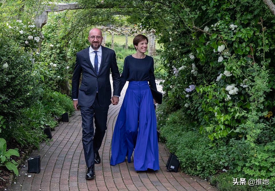 七国峰会女王着装,七国峰会英女王会见各国政要视频