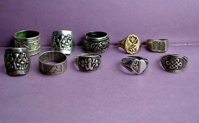 古代的戒指是什么样子的,古代的紫银戒指