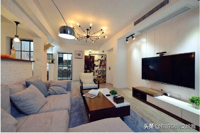 预算10万三室一厅现代简约风装修,三室二厅二卫现代简约风装修图