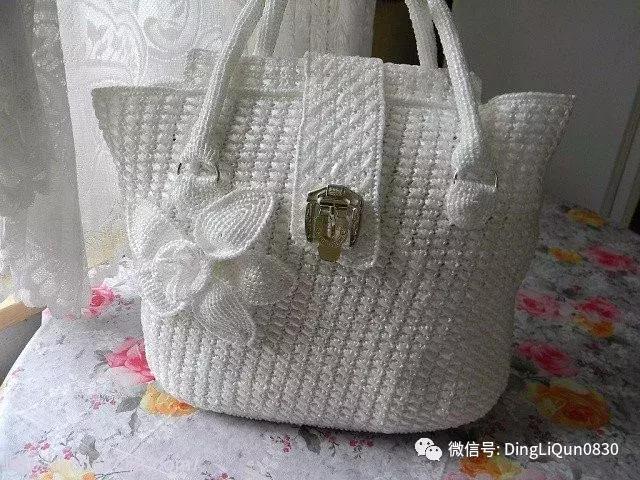 塑料袋编拖鞋,毛线编织浴花袋