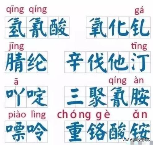 化学版生僻字完整版视频,九年级化学元素周期表生僻字