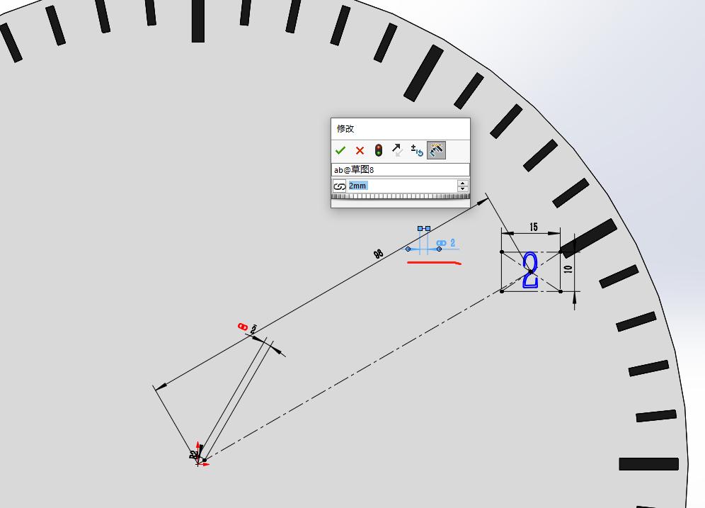 用solidworks数字阵列一个表盘刻度,内含建模视频